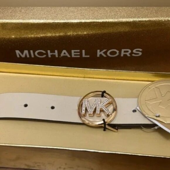 NIB Michael Kors Cream and Gold Belt (L/XL) - Picture 2 of 5